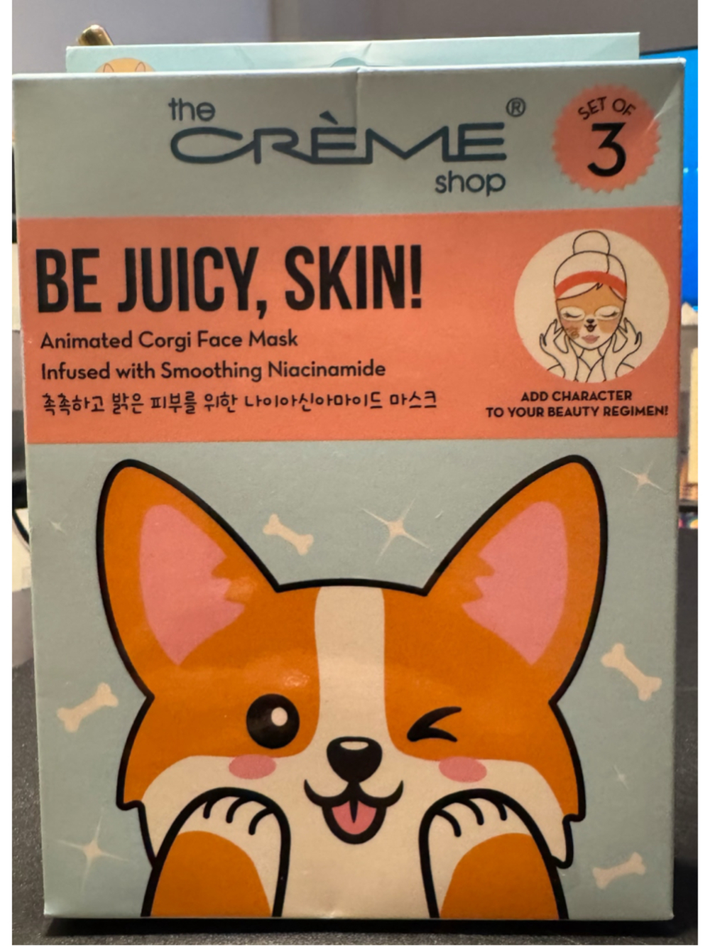 The Crème Shop Corgi Face Mask Set of 3